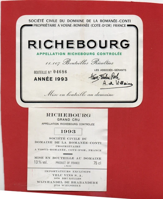 ANCIENNE ÉTIQUETTE DE vin Romanée-Saint-Vivant Grand Cru EUR 2,00