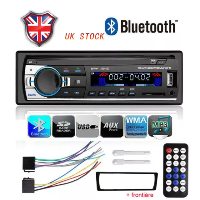 Single 1DIN Car Stereo Audio Radio MP5 MP3 Player Bluetooth USB Receiver AUX IN