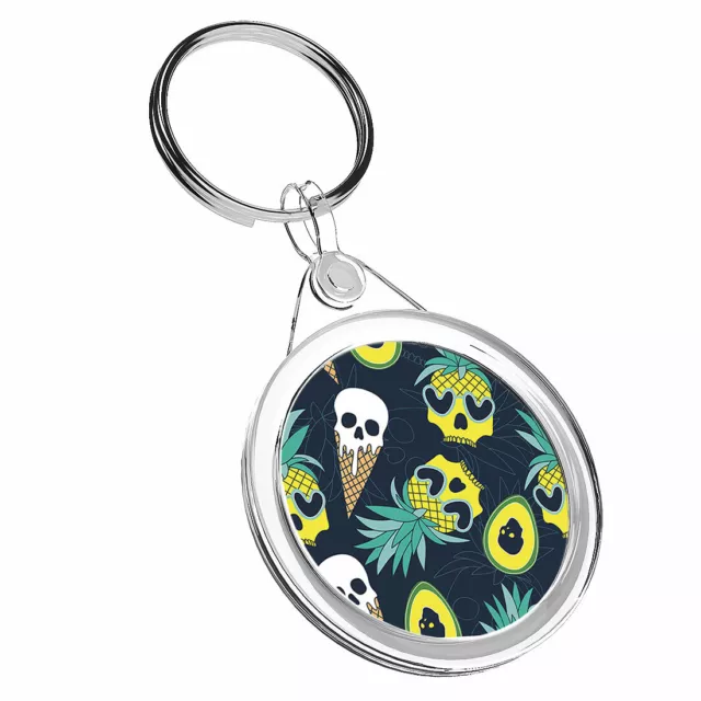 1 X Hawaii Horror Pineapple Skull - Keyring IR02 Mum Dad Birthday Gift #16020