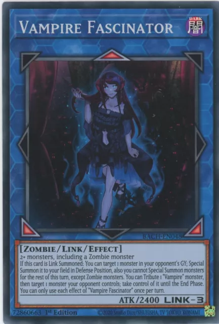 Yugioh Vampire Fascinator BACH-EN048  Super Rare  1st Edition NM x3