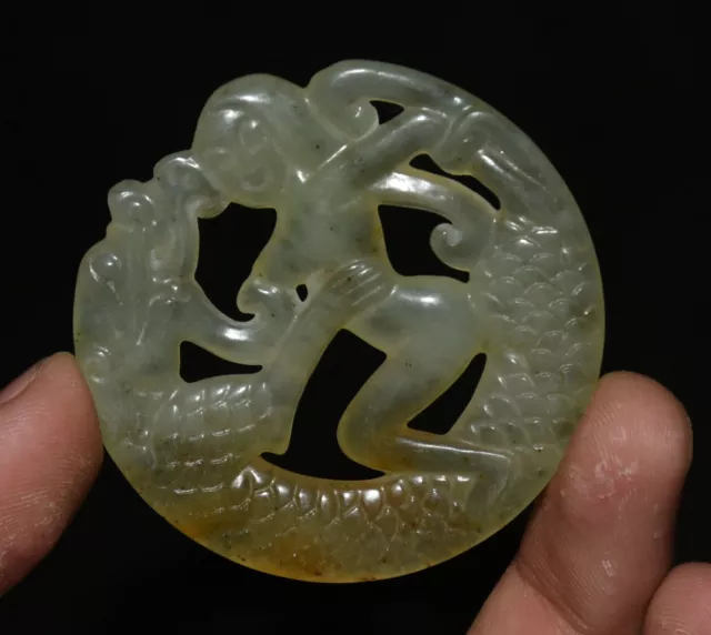 Hongshan Kultur Hetian Alte Jade Drachen Bestie Schönheit Belle Amulett Anhänger