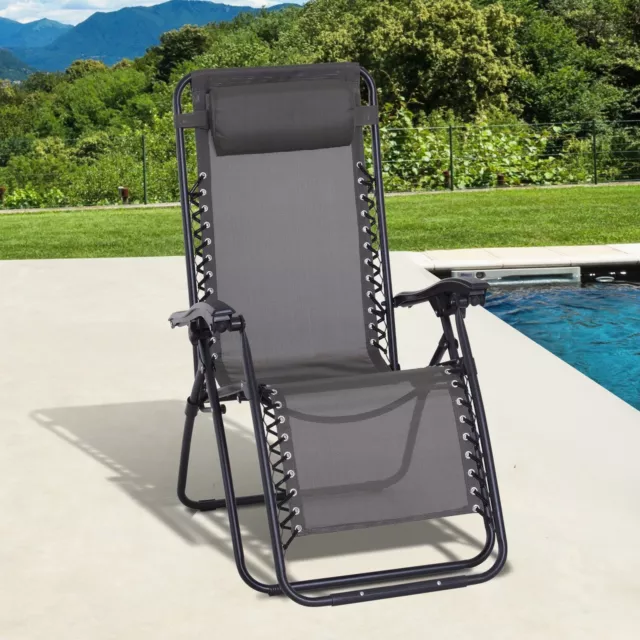 Silla plegable tumbona hamaca Gravedad Cero Playa Piscina camping Reposa cabeza