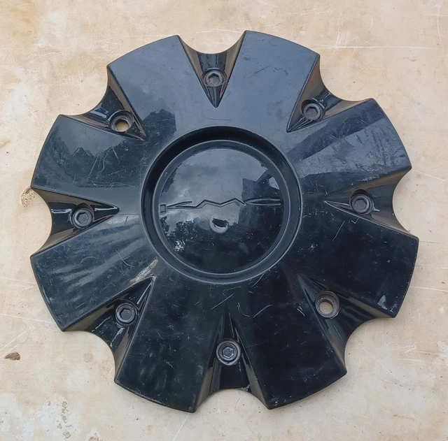 KMC custom wheel center cap, gloss black, part number 841L210 02