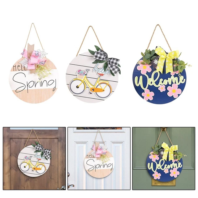 PANNEAU SUSPENDU RUSTIQUE En Bois 12 Pouces Couronne De Bienvenue Pour Décorati EUR 28,32