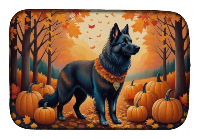 Belgian Sheepdog Fall Dish Drying Food Bowl Mat DAC1017DDM