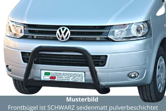 Frontbügel Edelstahl schwarz für VW T5 2010 - 63mm ABE Bullbar Frontschutzbügel