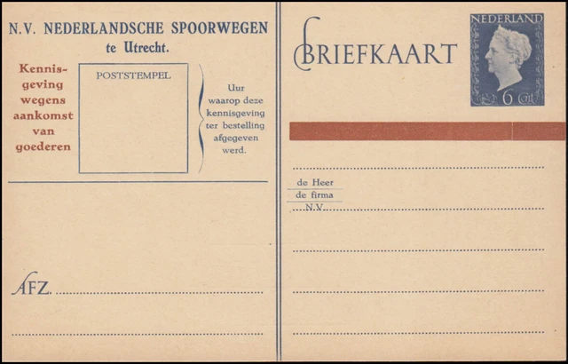 Postkarte P 236 Zudruck Spoorwegen: Model 238 ungebraucht ** / MNH