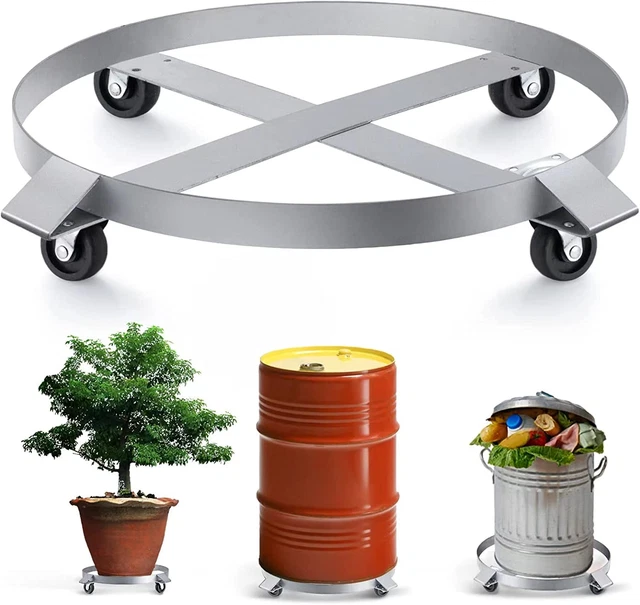 Drum Dolly 55 Gallon Trash Can Dolly Heavy Duty 1000 Pound Barrel Dolly with Swi