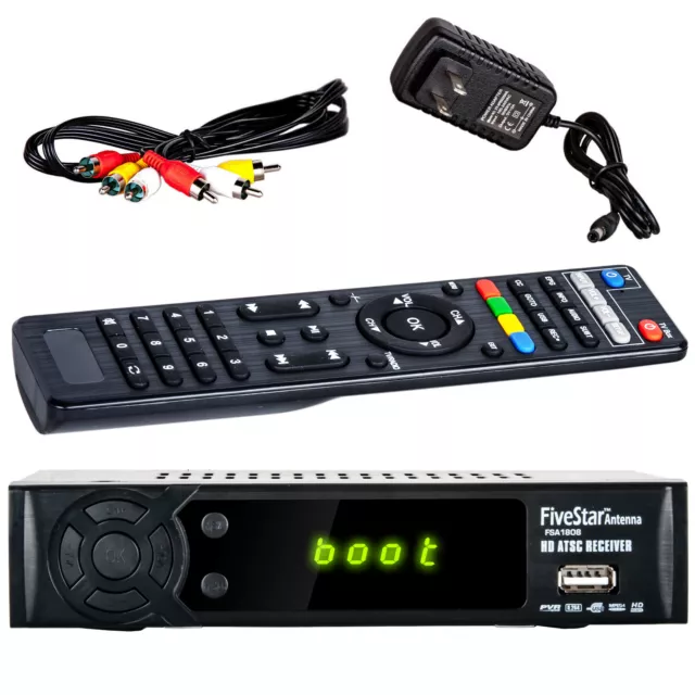 Open-box Digital TV to Analog TV Converter Box W DVR Recording Remote Control 3