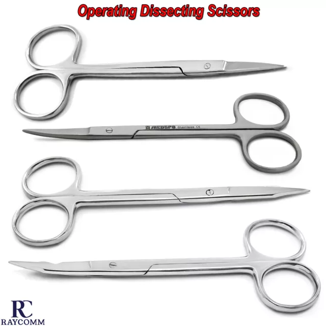 Goldman Fox Scissors Medical Straight Curved Surgical Trimming Iris Tissue Tools