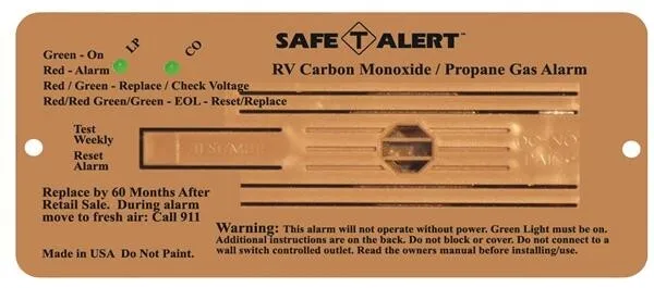 MTI Industry 35-742-BR Safe-T-Alert Carbon Monoxide Propane Leak Detector Camper