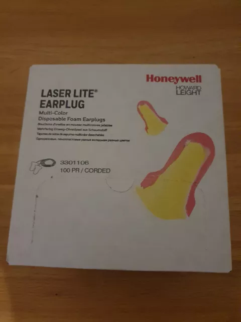 Honeywell Howard Leight LL-30 Laser Lite CORDED Ear Plugs Box of 100 Pairs