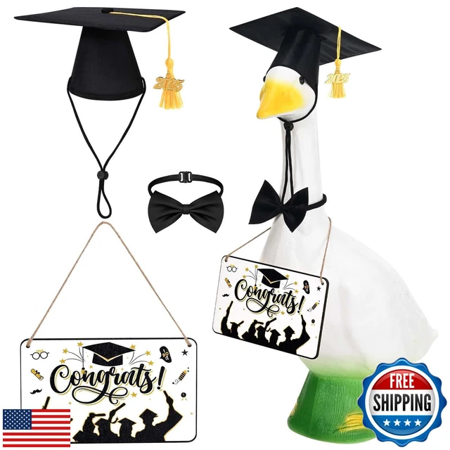 Grad Signs Hat GRADUATION GRAD PORCH Goose Outfit Sign 2025 Goose Black Graduation Hat ...