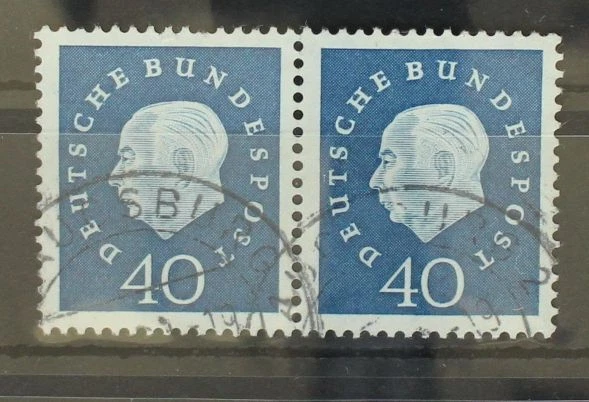 BRD 305 gestempelt waagerechtes Paar, geprüft Schlegel BPP #GF858