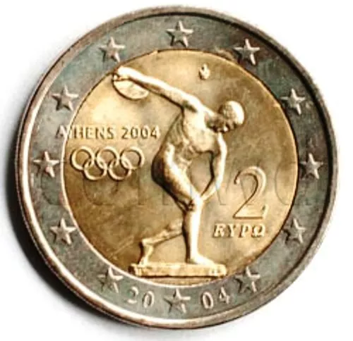 Greece 2 euro 2004 Summer Olympics (Discus Thrower) UNC (#1715)