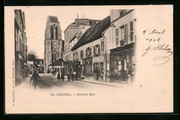 CPA Creteil, Grande Rue, L´Eglise 1902