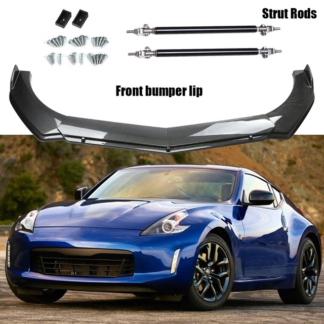 Carbon Fiber Front Bumper Lip For Nissan 350Z 370Z Splitter Spoiler + Strut Rods