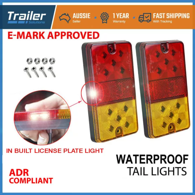 2X Waterproof 10 LED Stop Tail Lights Kit Boat Truck Trailer lights
