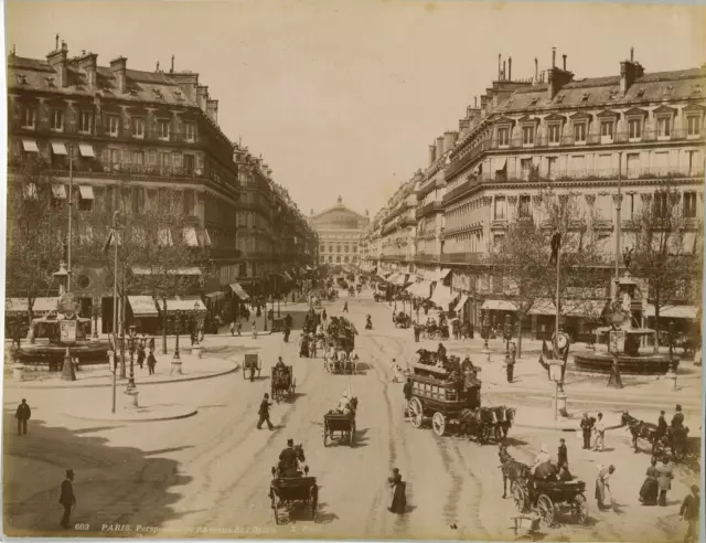 X. Phot. Paris, Perspective de l&#039;Avenue d&#039;Opéra Paris. Vintage Album