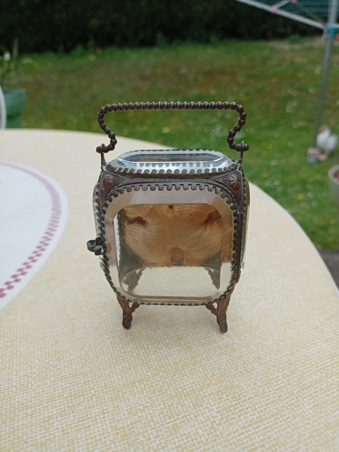 Porte-montre Gousset Napoléon III Décor Chasse à Courre - Coffret Verre Biseauté