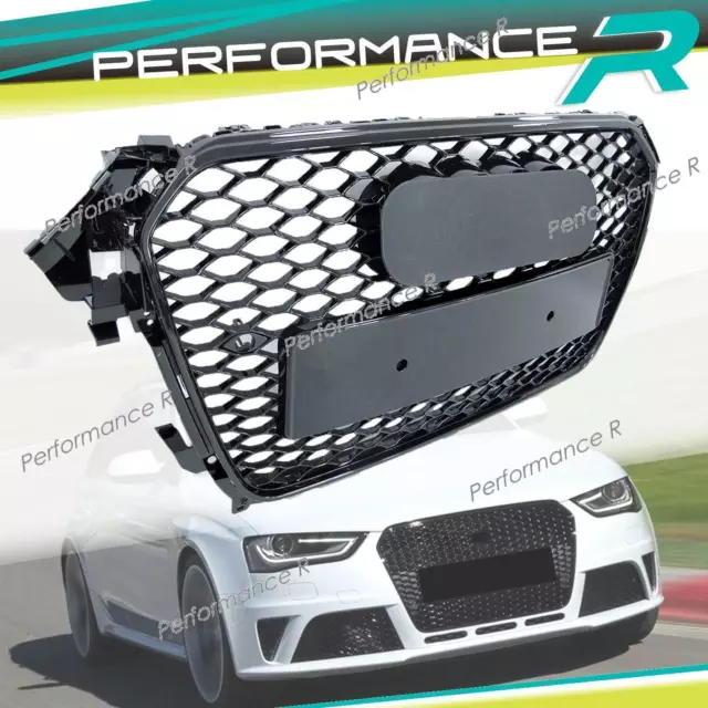 RS4 Optik Schwarz Grill Kühlergrill für AUDI A4 B8 B8.5 8K Avant S Line S4 11-15