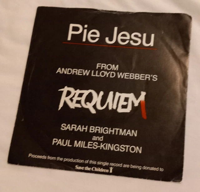 PIE JESU/RECORDARE REQUIEM 7" Vinyl Single Sarah Brightman Andrew Lloyd