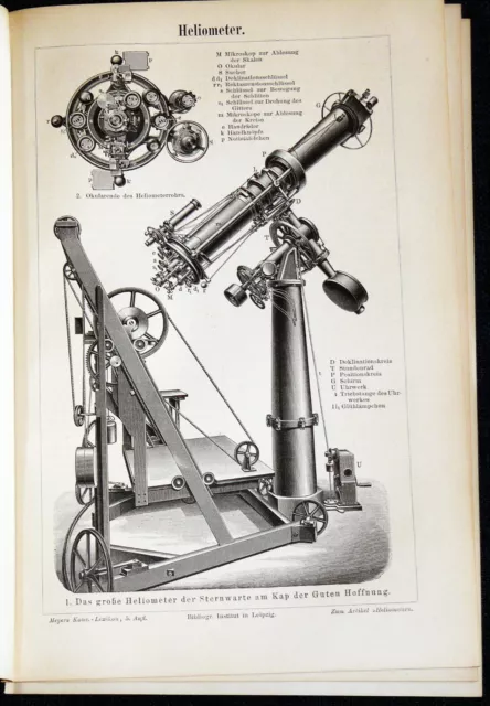 HELIOMETER Sternwarte Kap der Guten Hoffnung Astronomie – Lithographie 1895