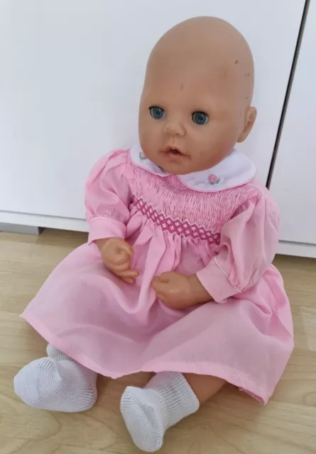 Baby Annabell or 17 to 19 inch Dolls Pink Rosebud Dress & Socks Set