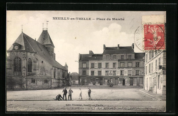 CPA Neuilly-en-Thelle, Place du Marché 1917