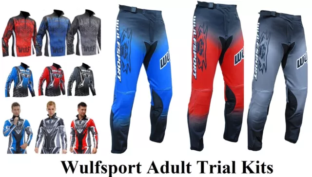 Wulfsport Adult/Teenagers Trial Kit Comp Top & Trousers Motocross Motorbike