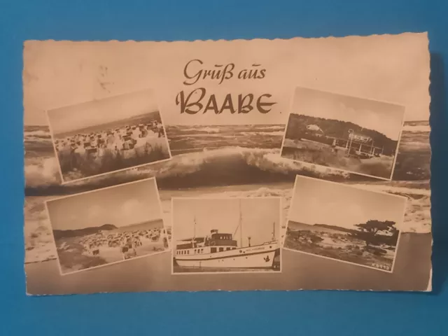 AK Postkarte SW DDR Baabe Rügen Mehrbilderkarte ??.7.1960 gestempelt