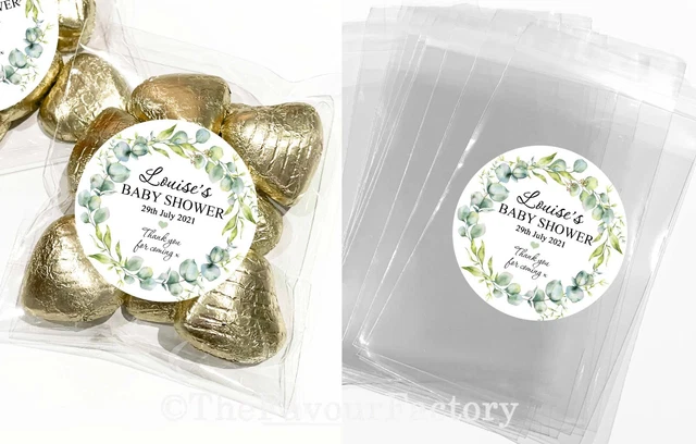 Baby Shower Favours Sweet Bags Personalised Botanicals Eucalyptus Wreath x12
