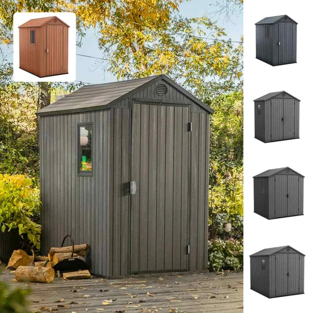 Abri De Jardin Métal Marron 87x98x159cm - Hangar De Rangement Outils - Résistant Intempéries