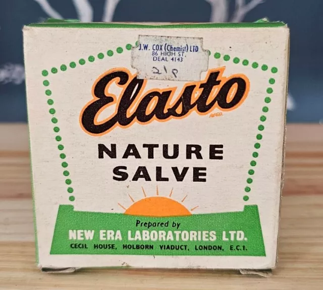Elasto Nature Salve Vintage Box Retro Tin with Contents and Leaflet