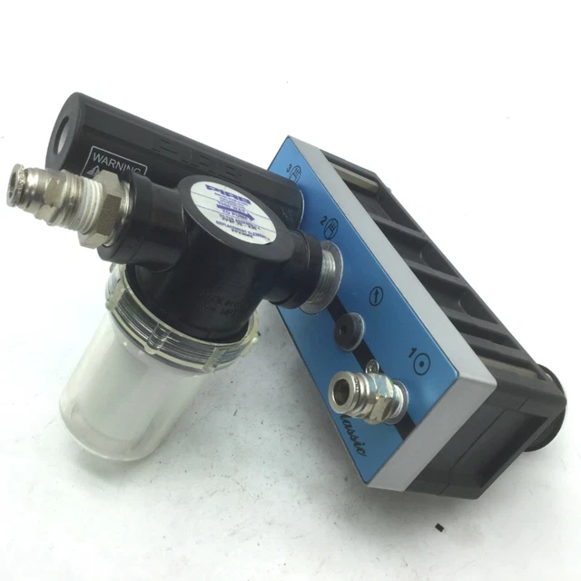 PIAB L100B6-EN Vacuum Pump W/ Filter 1/4" NPT 3/4" NPT Max 26.5 inHg