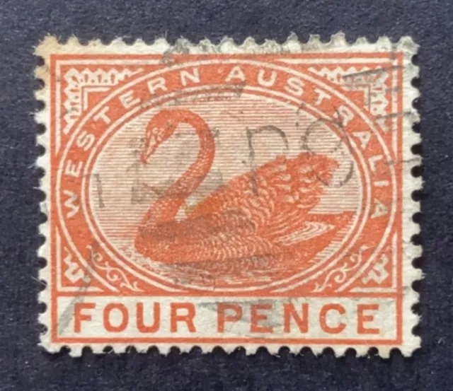 Western Australia - 1885 Swan 4d Chestnut - Used (SG 98)