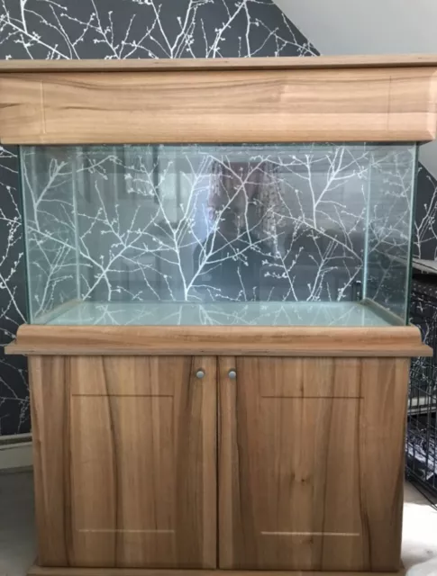 Oak aquarium fish tank cabinet