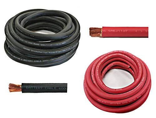 WNI 6 Gauge 20 Feet Black 20 Feet Red 6 AWG Ultra Flexible Welding Battery Co...