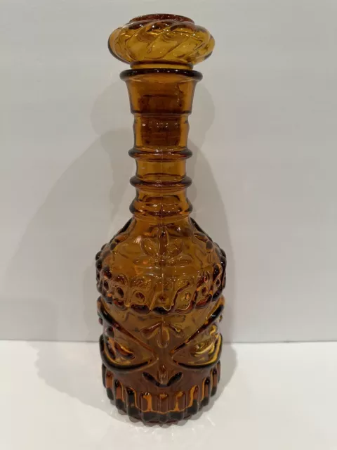 Vintage Amber Glass Jim Beam Decanter w/ Stopper