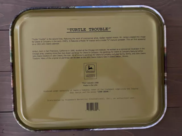 John Deere Tin Tray Sign Turtle Trouble 1998 2