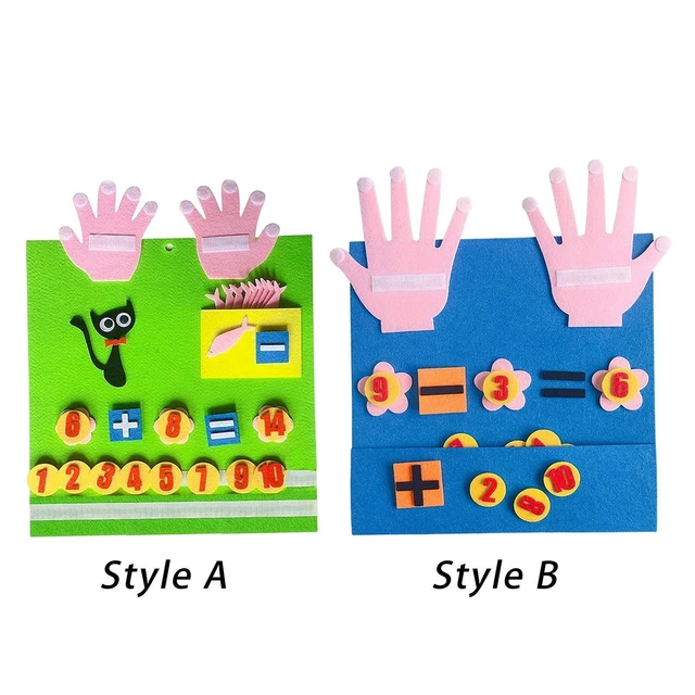 FINGER NUMBER LEARNING Counting Math Felt Board, Preschool