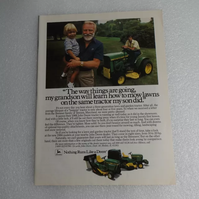 Vintage Print Ad John Deere Tractor Sports Illustrated May 28, 1984