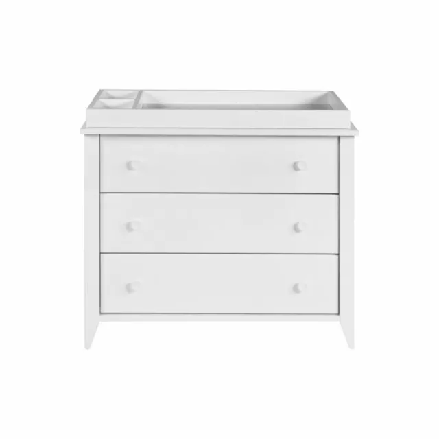 Babyletto Sprout 3 Drawer Wooden Dresser with Removable Changing Tray in White