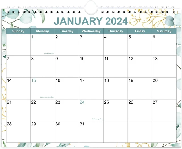 CALENDAR 20242024 WALL from January 2024 December Green Leaf £10.35