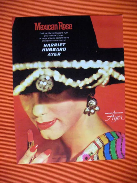 Publicite De Presse Harriet Hubbard Ayer Mexican Rose Rouge A Levres Ad 1962