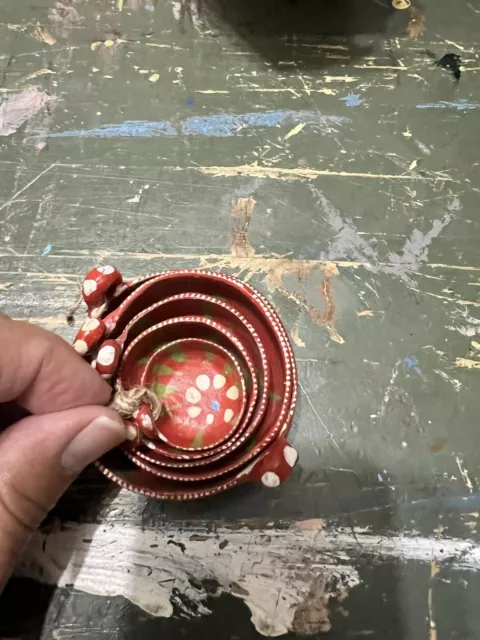 Red Clay Cazuelas Mexico Folk Art 5 Pieces Bowls
