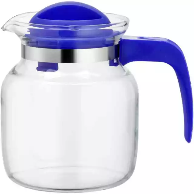 12x SIMAX Ignífugo Jarra de Vidrio "Matura" Borosilicato Azul Café Té Recipiente