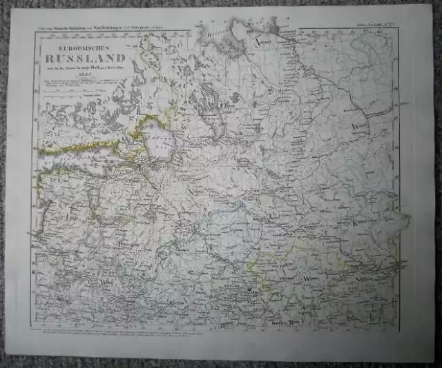 1848 Stieler map NORTHERN PART OF EUROPEAN RUSSIA (#37b)