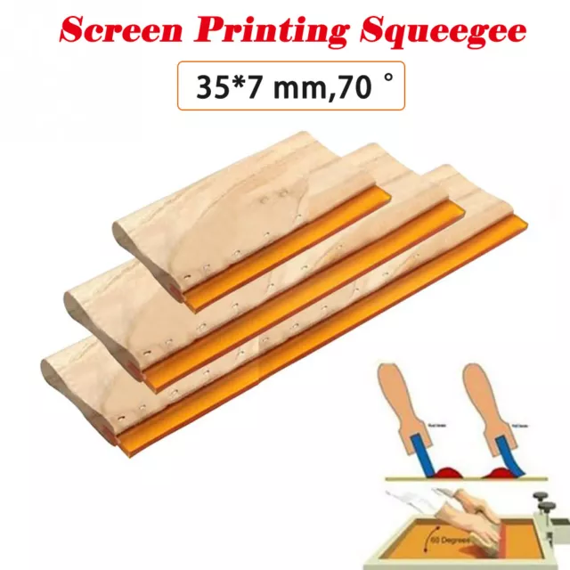 1pc Silk Screen Printing Squeegee Ink Scraper Scratch Board 75 Durometer Wood