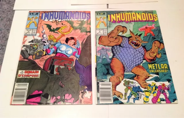 Inhumanoids #3 #4 1987 Star Comics Marvel Newsstand Last Issue HTF